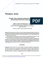 Technical Notes: Strength, Water Absorption and Porosity of Concrete Incorporating Natural and Crushed Aggregate