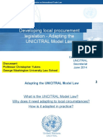 Developing Local Procurement Legislation - Adapting The Unicitral Model Law