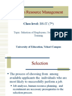 Human Resource Management: Class Level: BS-IT (7