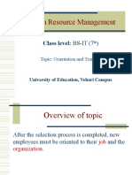 Human Resource Management: Class Level: BS-IT (7
