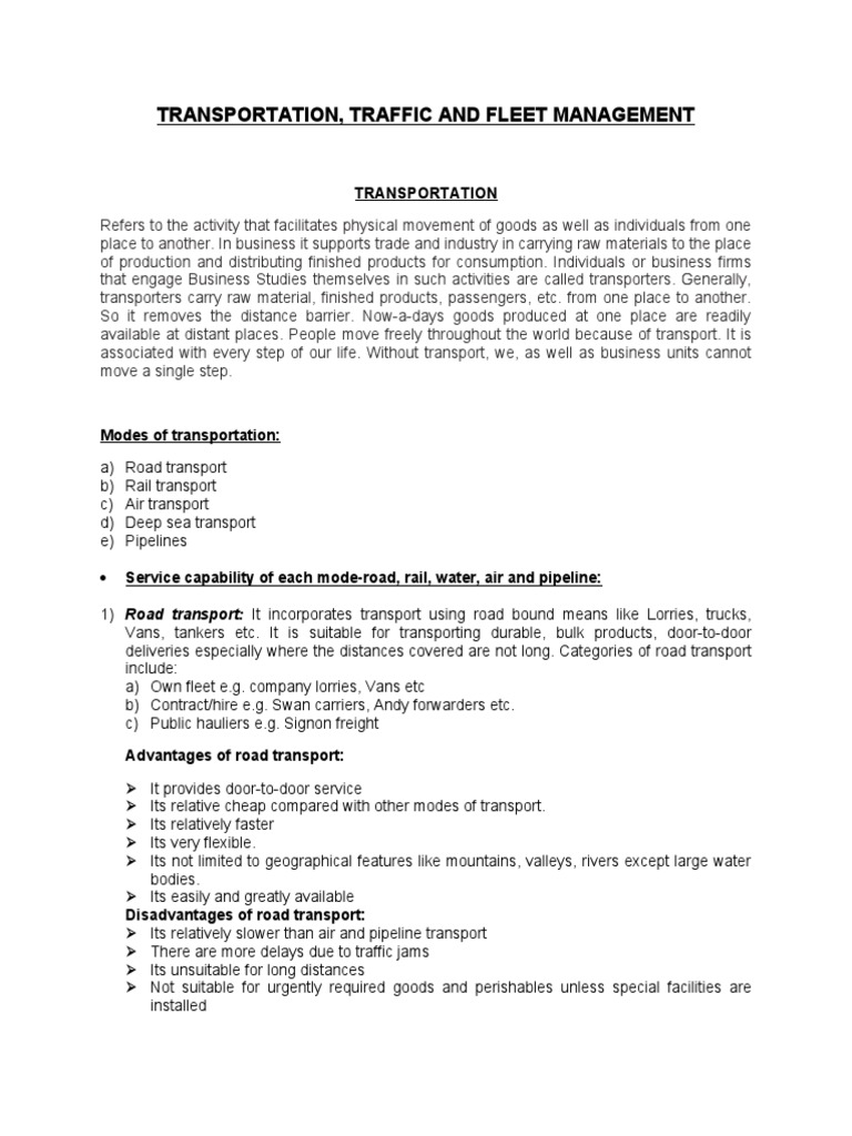 Transportation and Fleet Management Guide | PDF | Lease | Transport