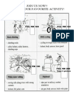 Join Us Now!! Choose Your Favourite Activity!: FEE: RM 150 FEE: RM 180