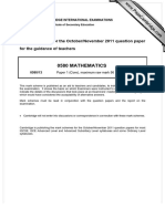 0580 Mathematics: MARK SCHEME For The October/November 2011 Question Paper For The Guidance of Teachers