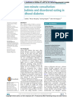 Fifteen-Minute Consultation: Diabulimia and Disordered Eating in Childhood Diabetes