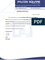 Training Certificate: This Is To Kindly Inform You That Mr. SAI KIRAN DANGETI (Reg. No: 9917004221)