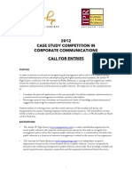 2012 Case Study Competition in Corporate Communications Call For Entries