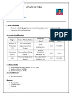 Ayyapu Mounika: Degree Name of The Institution University/ Year of Percentage/ Board Passing Cgpa