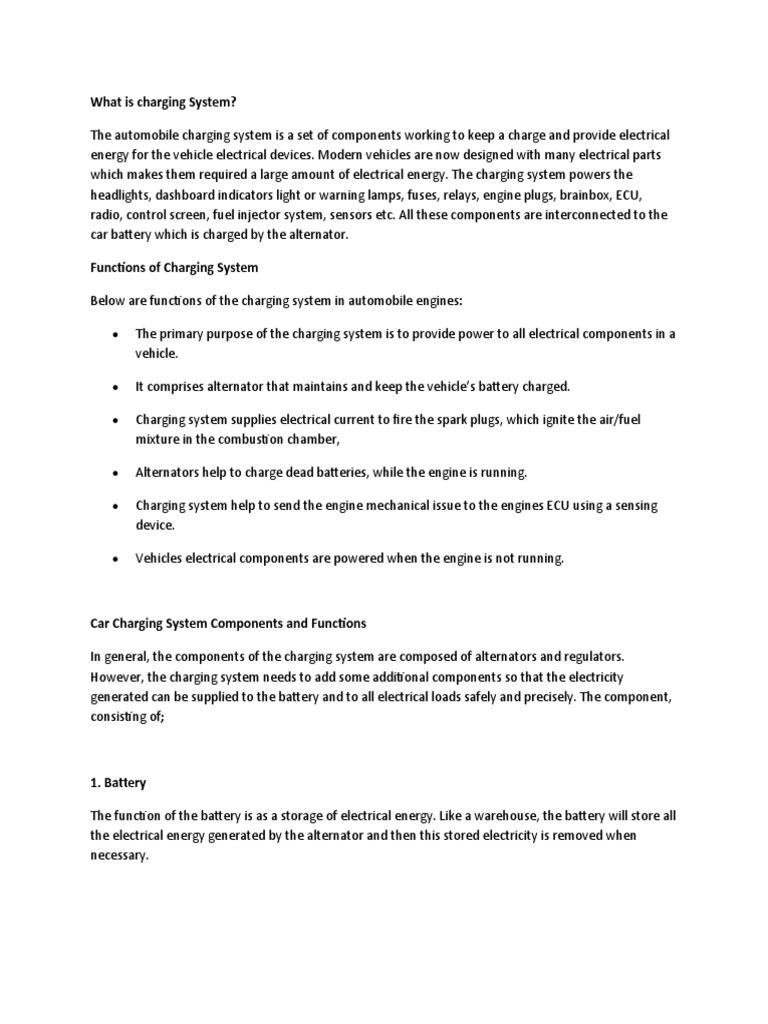An InDepth Look at Automobile Charging Systems Components, Functions