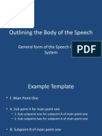 Outlining The Body of The Speech