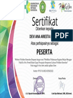 Sertifikat Webinar Polkesden 9 Juni 2020 DEVI ANA ARIESTA BELLA