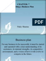 Writing A Business Plan: Pinky Sharma