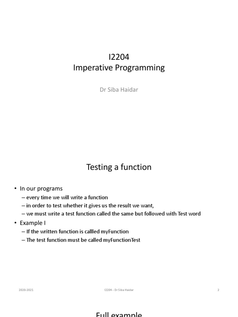 C Programming Function Testing | PDF | Programming Paradigms | Computer ...