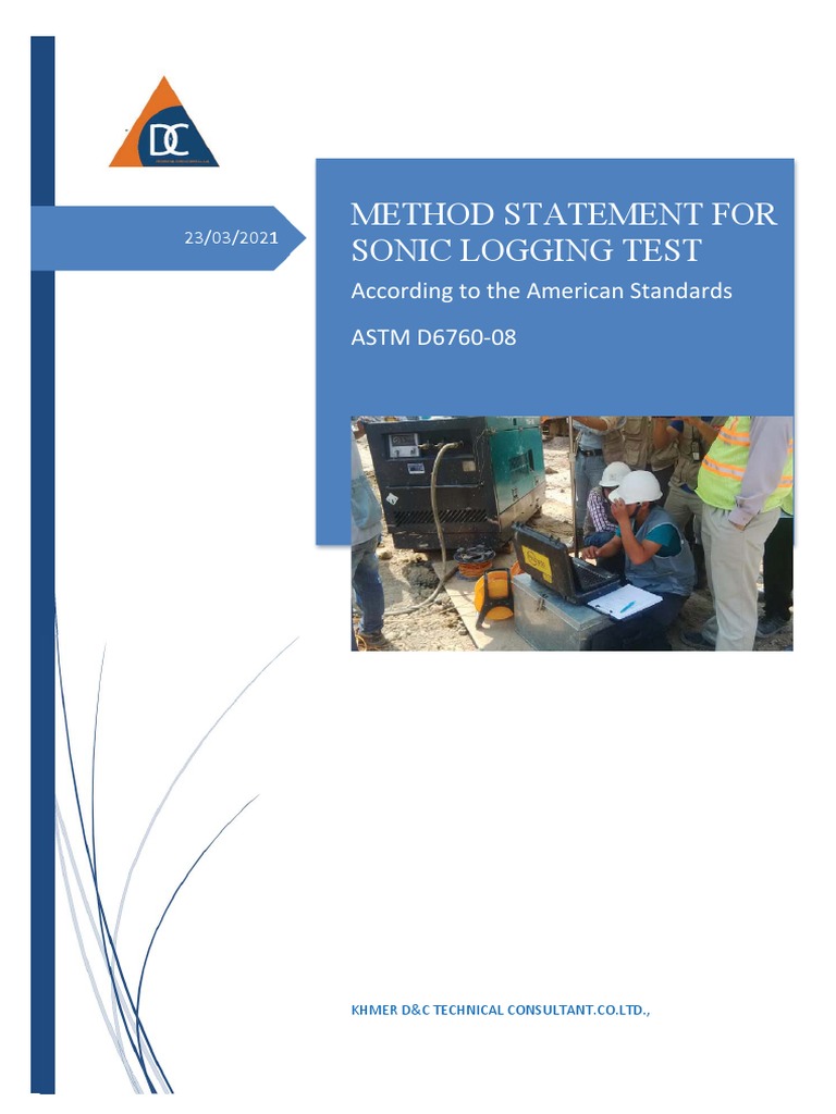 Sonic Logging Test Method Statement | PDF | Phnom Penh | Deep Foundation