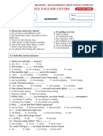 I. Match:: Worksheet