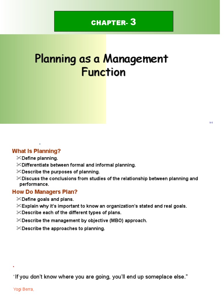 Understanding Management Planning Functions | PDF | Goal | Strategic ...