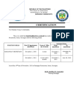 Certificate of Rendered