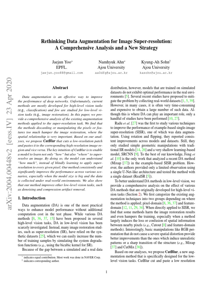 Rethinking Data Augmentation For Image SuperResolution A Comprehensive Analysis and A New