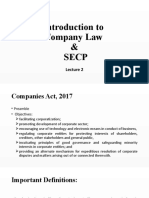 Company Law Lecture 2 (Intro Company Law + SECP)