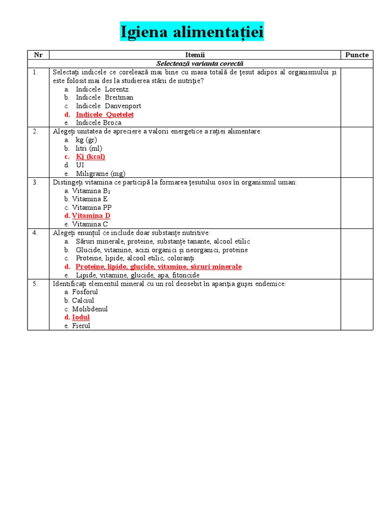 Examen Igiena | PDF