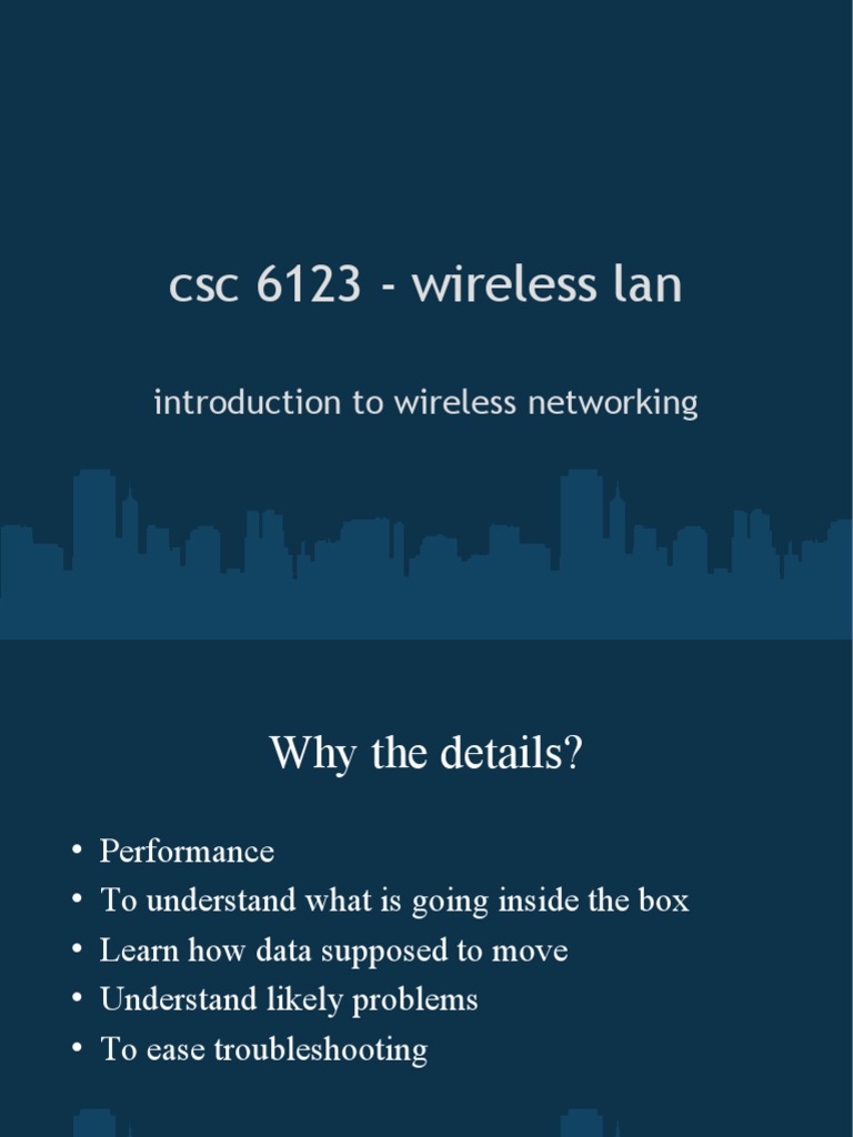 CSC 6123 - Wireless Lan: Introduction To Wireless Networking | PDF ...