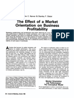 The Effect of A Market Orientation On Business Profitbility