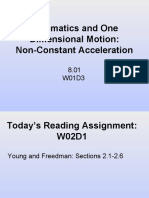 Kinematics and One Dimensional Motion: Non-Constant Acceleration