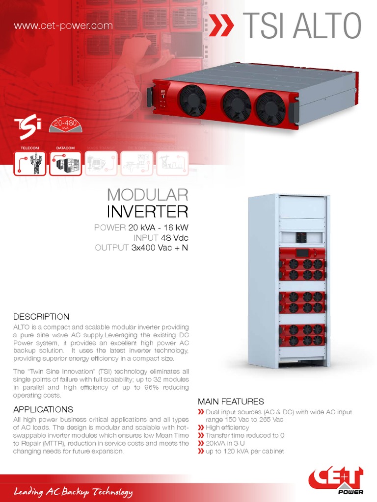 CET Power - Datasheet ALTO 230vac - 2014 v1 | PDF | Power Inverter ...
