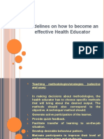 Guidelines On How To Become An Effective Health Educator