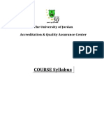Cour S E Syllabus: The University of Jordan Accreditation & Quality Assurance Center