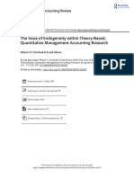The Issue of Endogeneity Within Theory-Based, Quantitative Management Accounting Research
