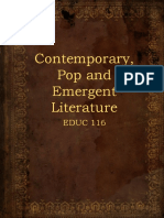 Contemporary, Pop and Emergent Literature: EDUC 116