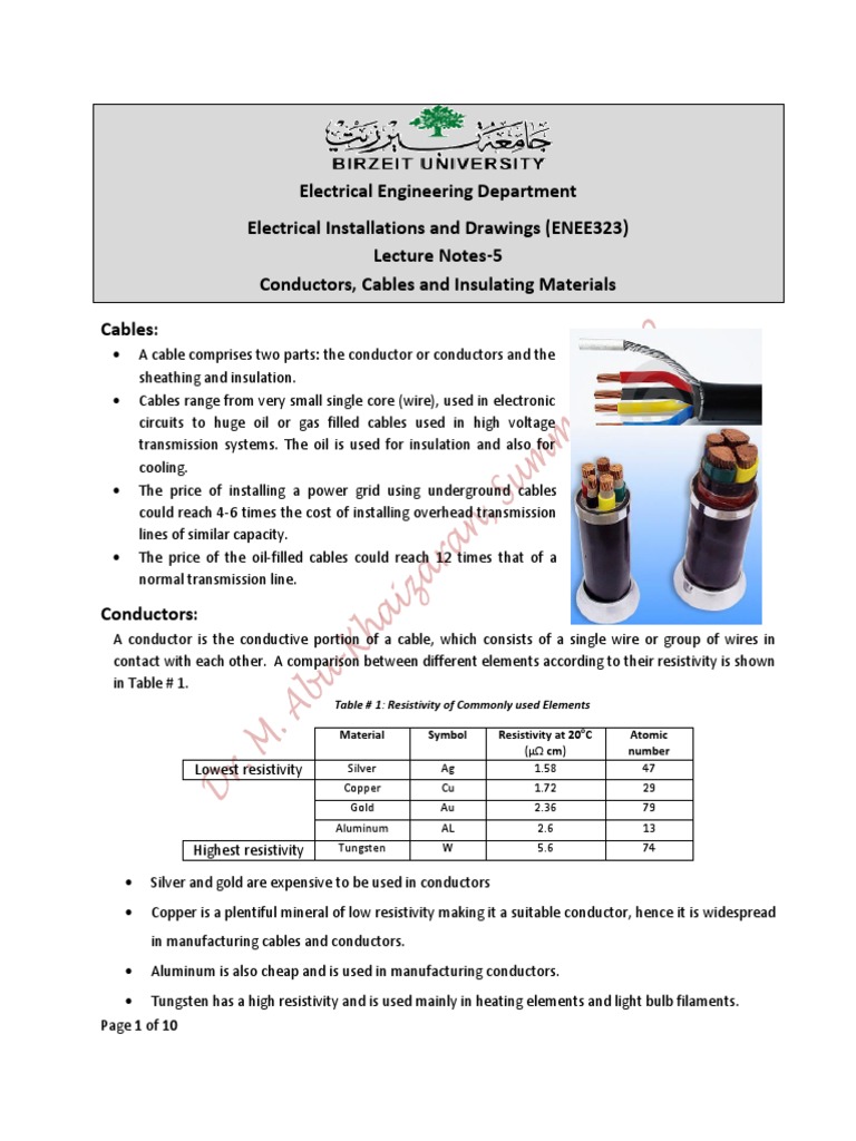 Electrical Installation and Conductors Guide | PDF | Electrical Wiring ...