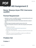 CMPSC 465 Assignment 2: Name: Shaurya Aryan PSU Username: Sza5604 Format Requirement