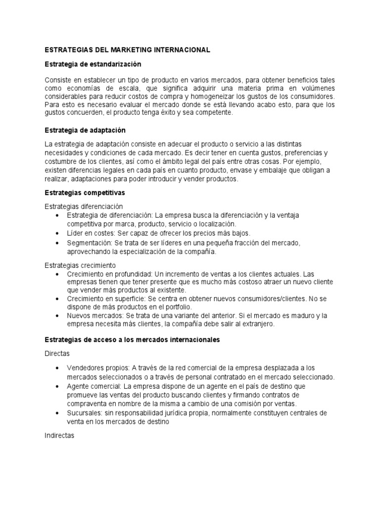 Estrategias de Marketing Global | PDF | Empresas | Mercado (economía)