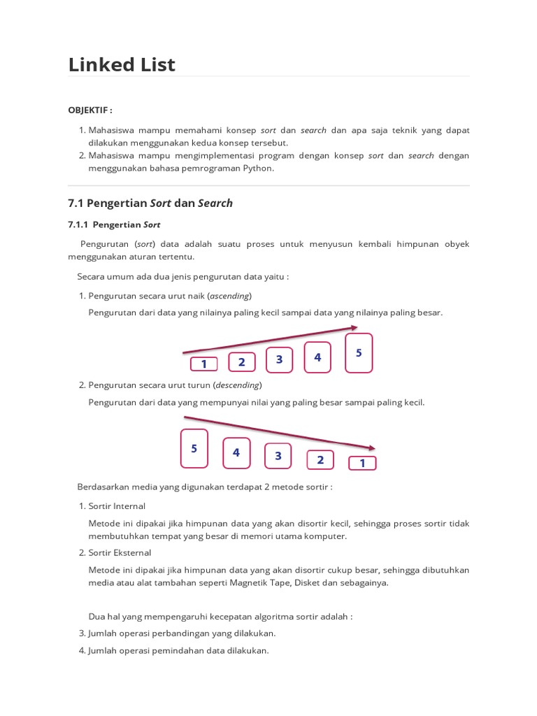 Pengertian dan Teknik Sort dan Search | PDF