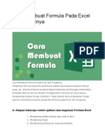 Cara Membuat Formula Pada Excel Dan Fungsinya