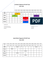 Jadual Waktu Penggunaan PSS 2021