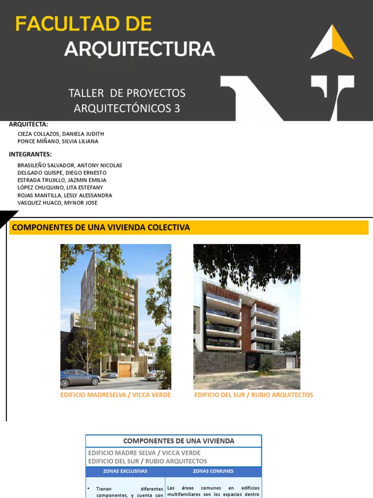 Componentes de Vivienda Colectiva | PDF | Diseño ambiental | Diseño