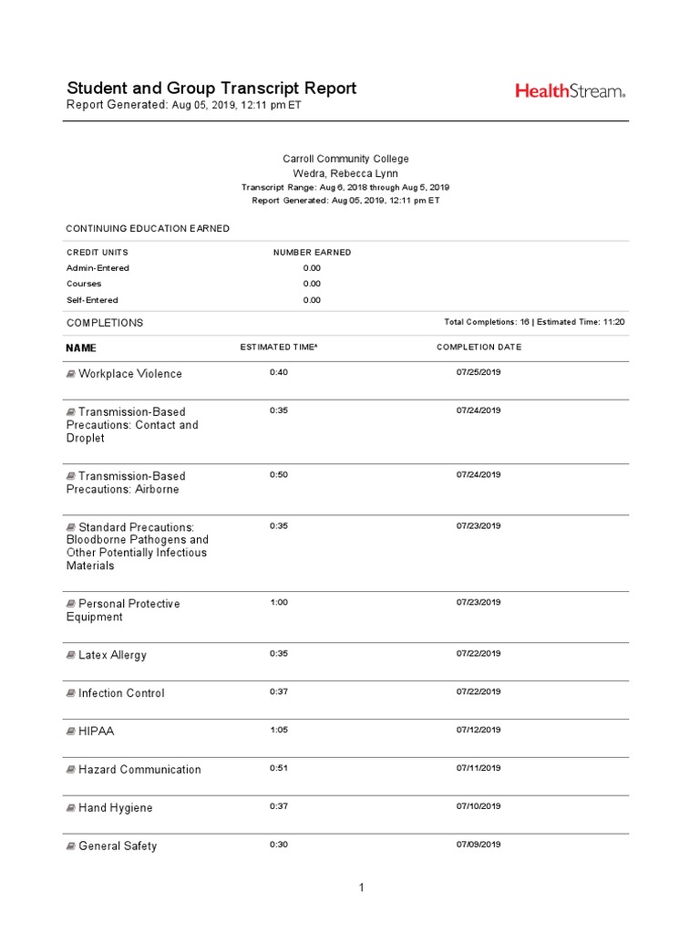 Healthstream Transcript | PDF | Medical Statistics | Immunology
