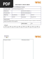 Assignment 1 Front Sheet: Qualification BTEC Level 5 HND Diploma in Computing