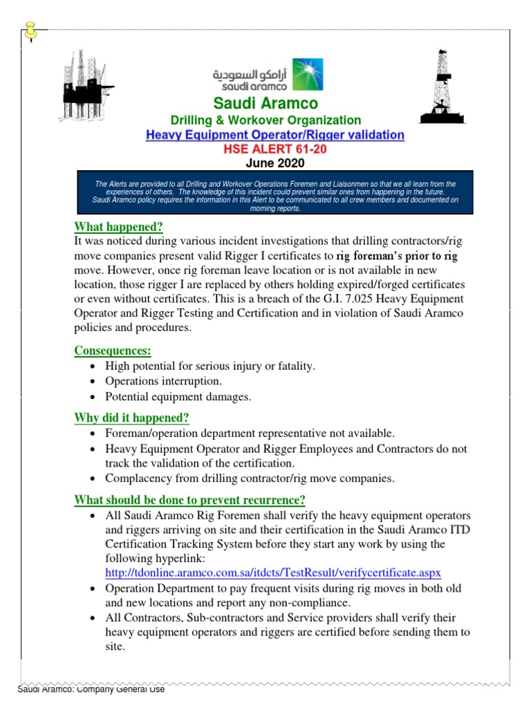 Rig Certification Compliance Alert | PDF | Business