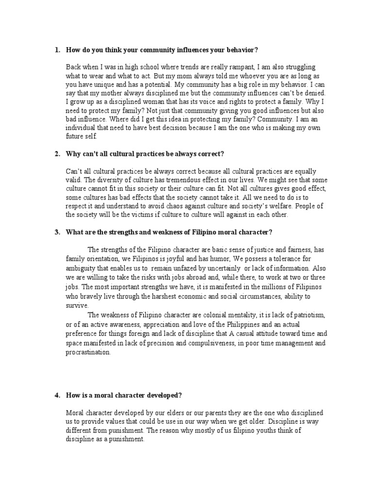 How Do You Think Your Community Influences Your Behavior PDF