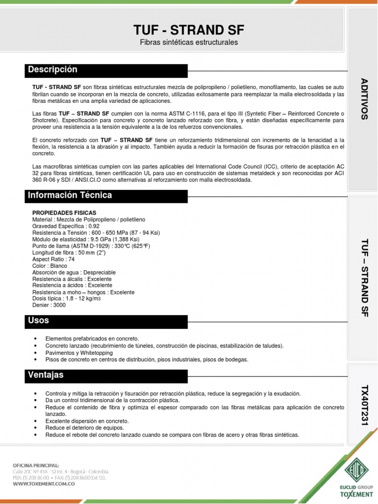 Tuf Strand SF | PDF | Hormigón | Materiales