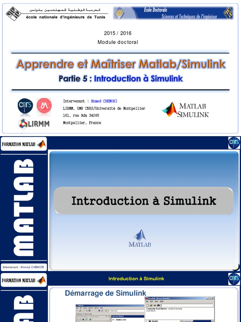 Formation MATLAB et Simulink 2015-2016 | PDF | Rétroaction positive ...