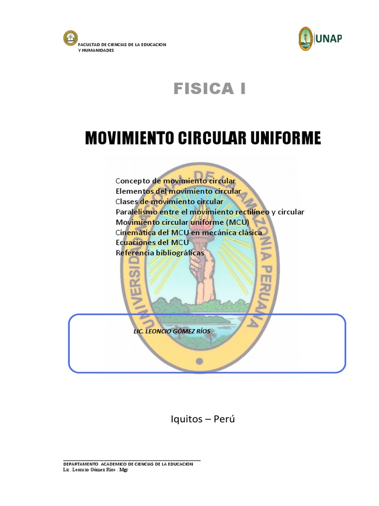 Movimiento Circular Uniforme | PDF | Rotación | Medida Geométrica