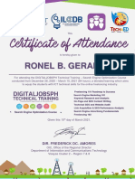 Ronel B. Geraillo: Digitaljobsph Technical Training