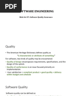 Software Engineering: Slide Set 07: Software Quality Assurance