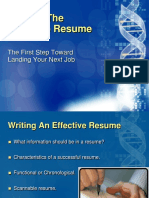 Writing The Effective Resume: The First Step Toward Landing Your Next Job