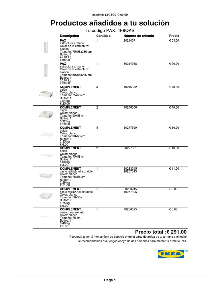 PAX Estructura armario, blanco, 50x58x236 cm - IKEA