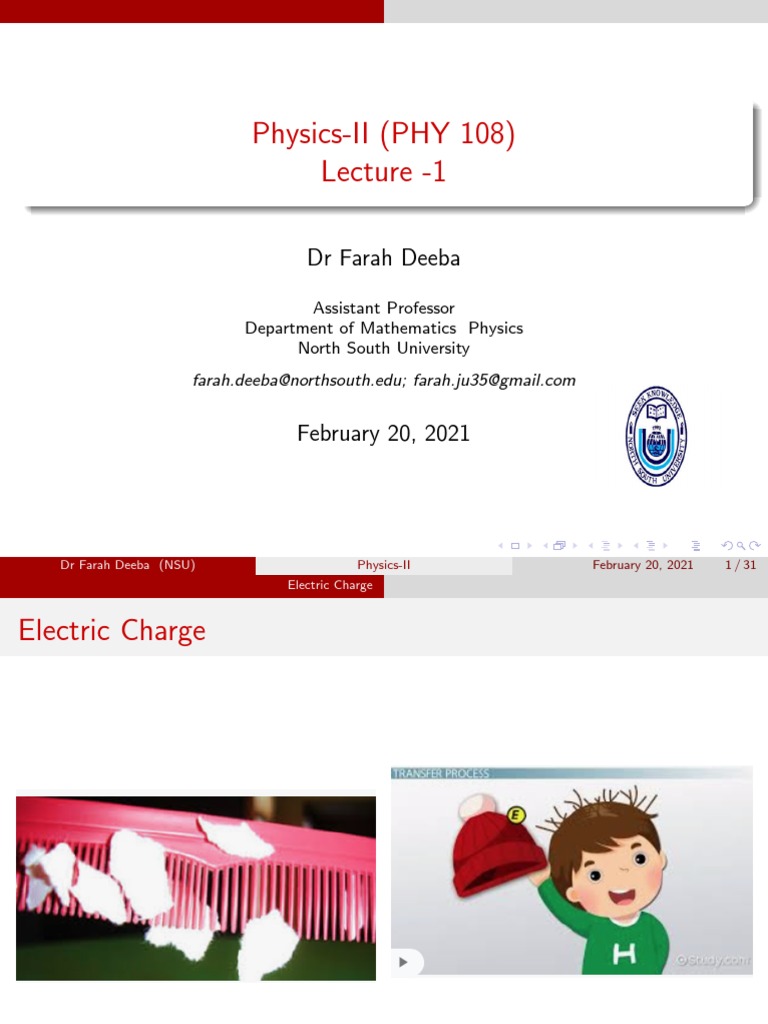 Lecture Electricity and PDF Electric Charge Semiconductors